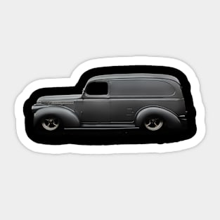 1941 Slammed Chevy Panel - black Sticker